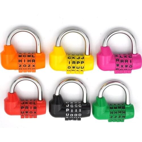ZLinKJ 4 Dial Digit Letter Combination Travel Security Code Lock Diary Password Padlock Pink , Black , Yellow, Green,Red,Orange