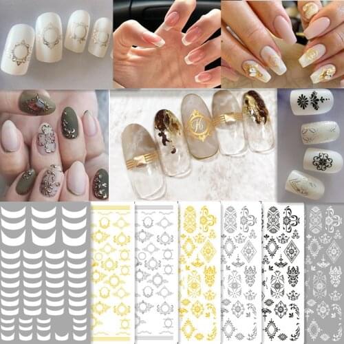 1 Sheet Nail Sticker Curve Stripe Lines Nails Stickers Gradient Adhesive Striping Tape Nail Foil 3D Nail Stickers Art