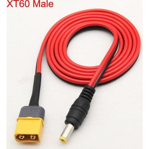 1m XT60 XT30 T male DC plug 5.5X 2.1mm adapter cable male FPV goggles battery RC drone Quadcopter Multicopter spare part