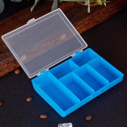 10Pcs/Set Fishing Storage Box 6 Grids Dual Sides ABS Transparent Double Hook Fishing Bait Storage Box Organizer for Outdoor