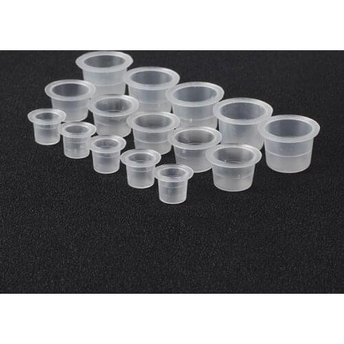 1000pcs 8mm Moyen Waist En Plastique Jetables De Tatouage Coupes Titulaire D'encre Pigment Fournitures Maquillage Permanent