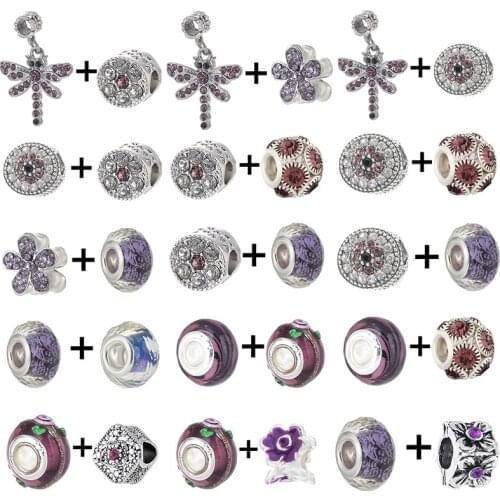 2Pcs/Lot Hot Sale Crystal Geometry Charm Beads Fit European Style Brand Bracelets For Women Fashion Jewelry Making Special Offer