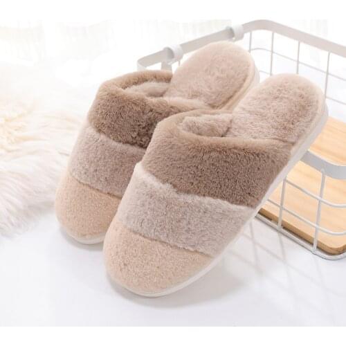2021 Fashion Shoes Couple Cotton Slippers Womens Winter Home Indoor Warm And Non-slip Slipper Women Plush Soft Shoes