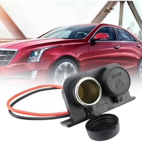45% Hot Sales!!! 12V Car Motorcycle Dual Ports Outlet DC Power Adapter Cigarettes Lighter Socket