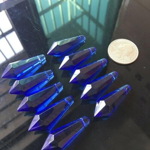 5 PC Blue Icicle Arrow Crystal Prism Chandelier Crystal Accessory Suncatcher Decor Shade Curtain Necklace Jewelry Accessory 38MM