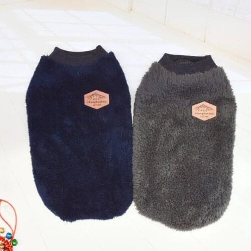 Ainolway Warm Fleece Pet Dog Clothe Solid Color Pet Coat Puppy Dogs Shirt Jacket French Bulldog Pullover Camouflage Dog Clothing