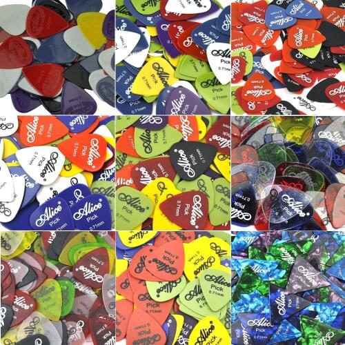 Alice 100pcs Medium 0.71mm Guitar Picks Plectrums Assorted Colors For Acoustic Guitar