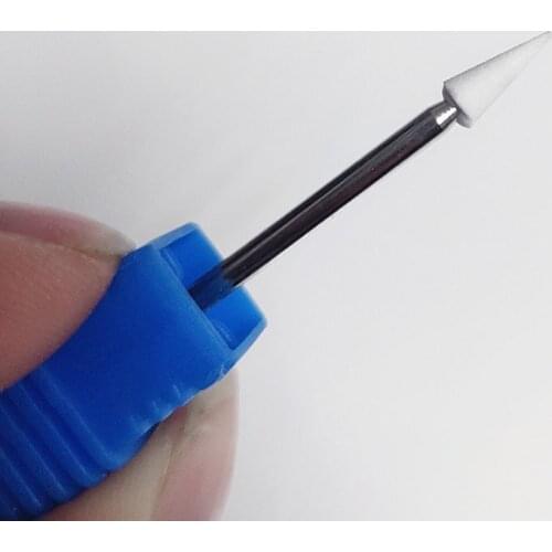 White Cone Nail Drill Bit 3/32" Rotary Ceramic Stone Burr Manicure Bits Electric Drill Accessories Nail Mills Tool
