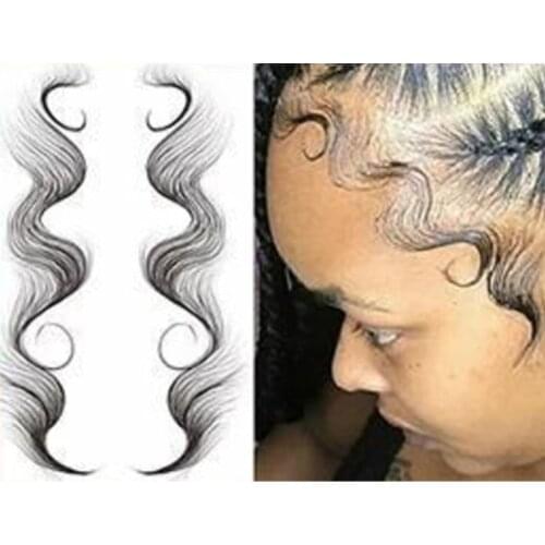 Baby Hair Edges Side Bangs Tattoo Stickers Temporary DIY Hairstyling Hair Tattooing Template Waterproof Makeup Tools