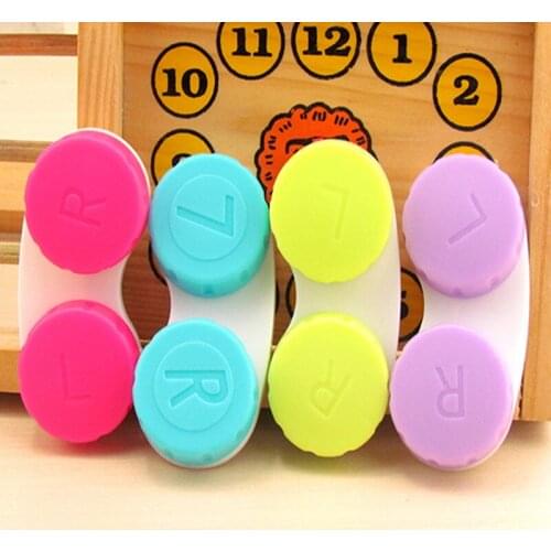 5pcs/lot Candy Color Contact Lens Case Box Eyewear Accessories Cute Travel Box Container For Lenses Random Color Wholesale