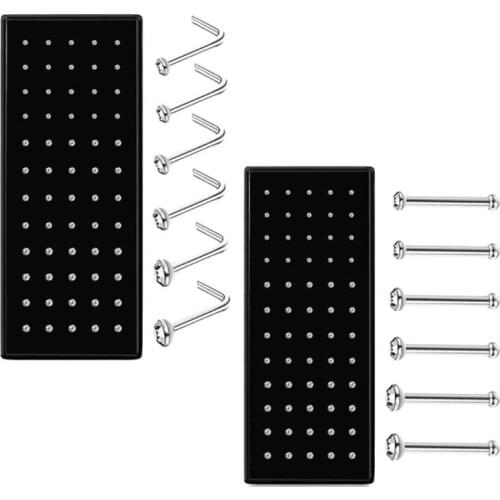 60 pcs Stainless Steel Crystal Nose Ring Set Women Surgical Steel Nose Piercing Set ear bone needle Studs Body Jewelry