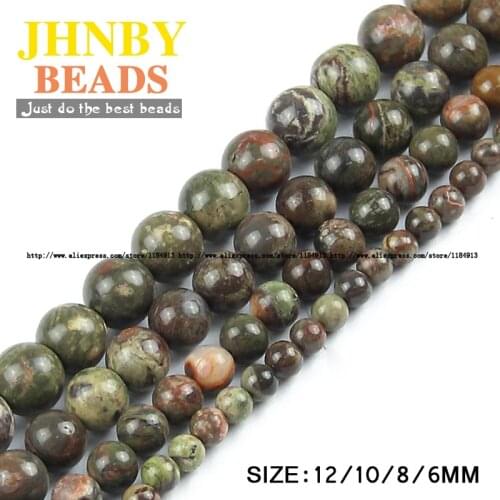 JHNBY Wholesale Ocean Natural Stone Round Loose beads ore 6/8/10/12MM for Jewelry bracelets necklace Making DIY accessories