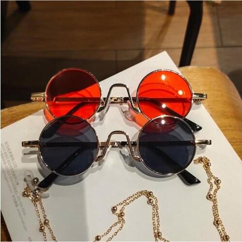 Fashion Vintage Punk Style Sunglasses Men Retro Round Women Sun With box Glasses Fashion Eyewear Ladies Sunglasses UV400 GH1110