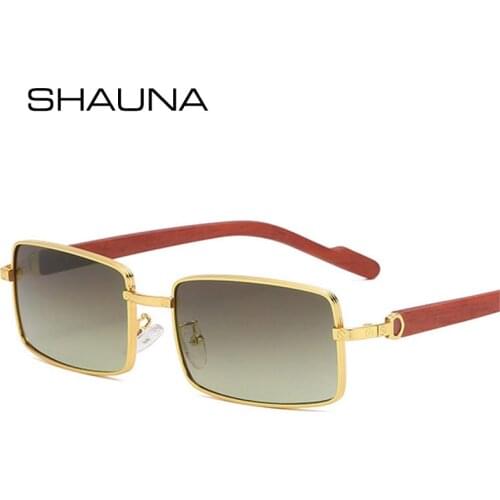SHAUNA Retro Metal Rectangle Sunglasses Women Fashion Colorful Mirror Coating Eyewear Shades UV400 Men Gradient Sun Glasses