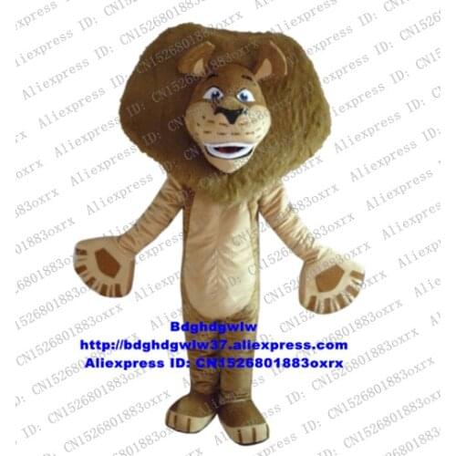 Madagascar Lion Alex Mascot Costume Adult Cartoon Character Outfit Suit Manners Ceremony Manners Ceremony CX4030 Free Shipping