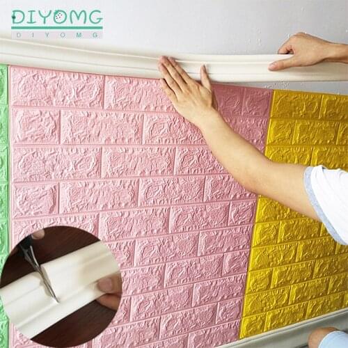 Kitchen Bathroom Wall Stickers Baseboard Shower Sink Bath Waterproof Sealing Strip Tape Wallpaper Waist Line Stickers Wall Decor