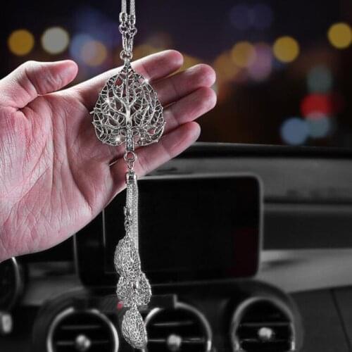 2019New Car Rear View Pendant Lotus Crystal Auto Interior Ornaments Snowflake Car Pendant Jewelry Hanging Accessories Decoration