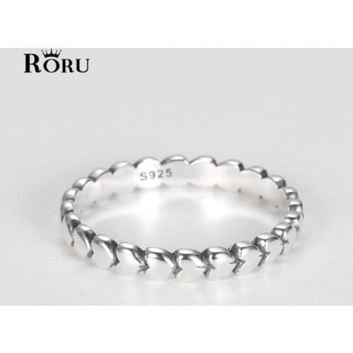 Couple Rings Gift Forever Love Heart Finger Ring S925 Sterling Silver Retro Original Jewelry Gift Stackable Bague Korean Jewelry