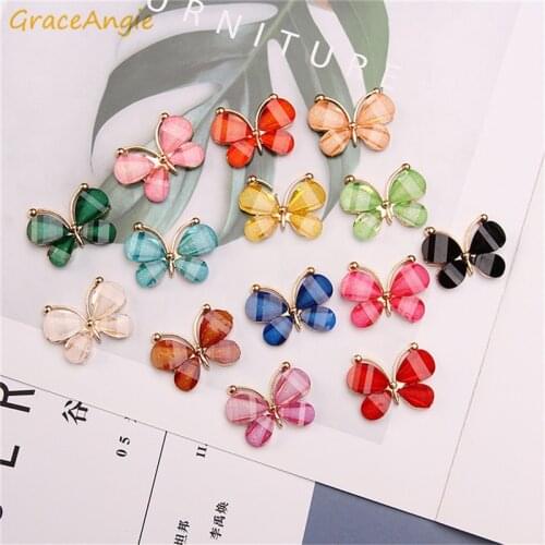 10pcs Mix Color Butterfly Flatback Cameo DIY Hair Jewelry Charms Pendants for handmade decoration bracelets necklace earring key