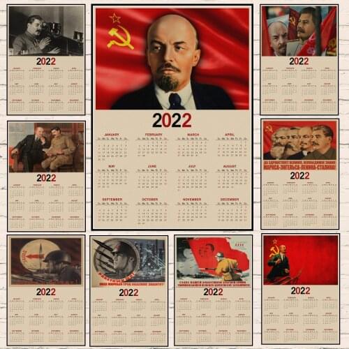 World War II Russian Comrade Joseph Stalin Leninist Political Soviet Union USSR CCCP 2022 Calendar Poster Retro Decor Painting