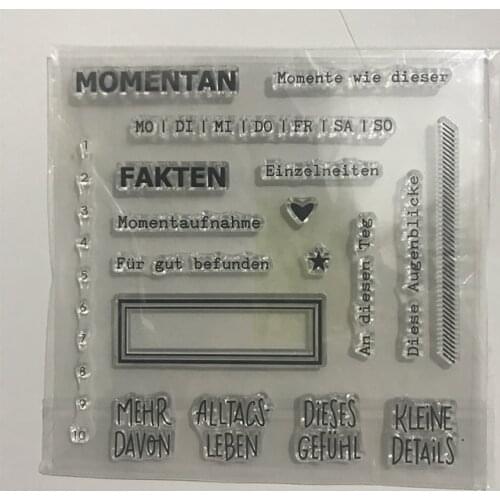 CLEAR STAMP German DIY Scrapbook Card album paper craft silicon rubber roller transparent stamps 989