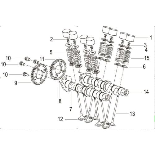 Valves camshaft assy page of Benelli 302G TNT 302R 300GS