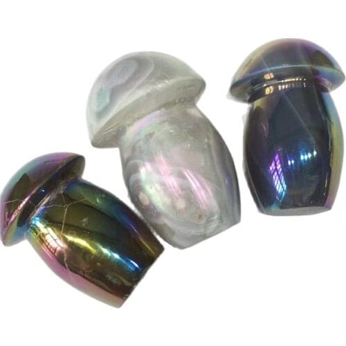 Reiki Carved Crystals Spiritual Stone Aura Big Mushroom For Home Decoration