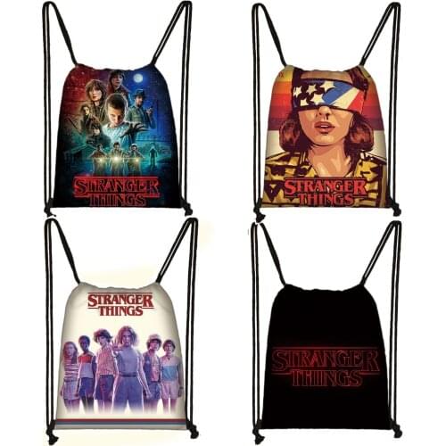 Cartoon Stranger Things Backpack Teenager Boys Girls Travel Bag Children School Bags Book Bag Women Fashion Drawstring Bags