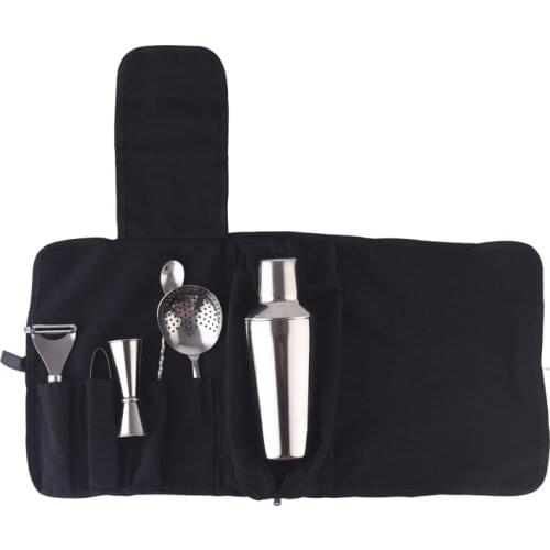Stainless steel cocktail shaker bag set 6-piece bar cocktail tool custom logo cocktail cocktail glass
