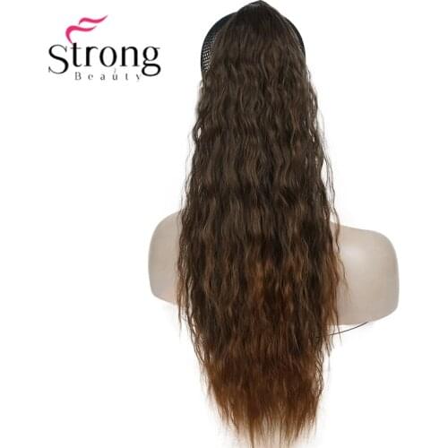 StrongBeauty 6Color Long Drawsting Curly Wave Ponytail Hairpiece Hair Extensions 22-24 inch Synthetic Heat Resist COLOUR CHOICES