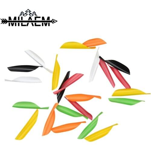 50pcs Archery Spiral Feather DIY Spin Vans 1.75" Plastic Right Wing Carbon Arrow Aluminum Arrow Bow Shooting Hunting Accessories