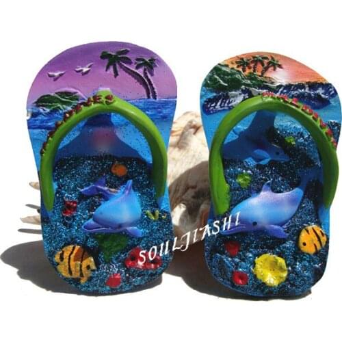 Maldives Souvenir Creative Gift Resin Slipper Fridge Magnet