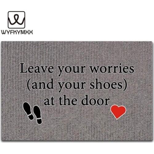 Leave Your Worries and Your Shoes at The Door woven outdoor mat design welcome mat indoor outdoor entrance doormats