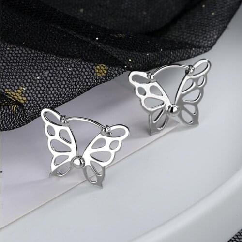 New Design Hot Sale Fashion Jewelry High-end Luxury Hollow Earrings Smart Butterfly Earrings Female Gifts 2020 Cute Earrings