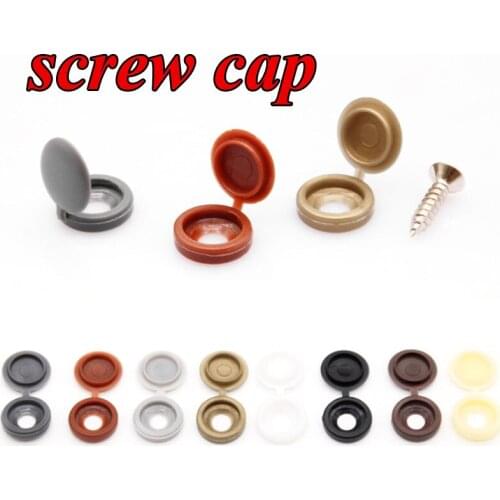 100pcs/Set ABS Hinged Plastic Screw Cover Fold Caps For Universal Car Home Furniture Decor Hinged Screw Cover Caps Nuts Cover