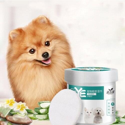 130Pcs/Set Pet Eye Wipes Pet Dog Cat Soft Grooming Cleaning Wipes Dogs Cats Natural Tear Eye Stain Remover Pads Pet Supplies