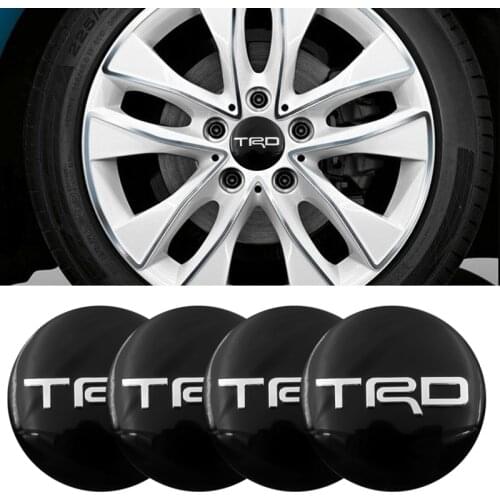 4PCS Car TRD 56.5mm Sticker Wheel Center Hub Caps Wheels Dustproof Emblem Covers Label Auto Accessories Auto Gadget For Toyotas