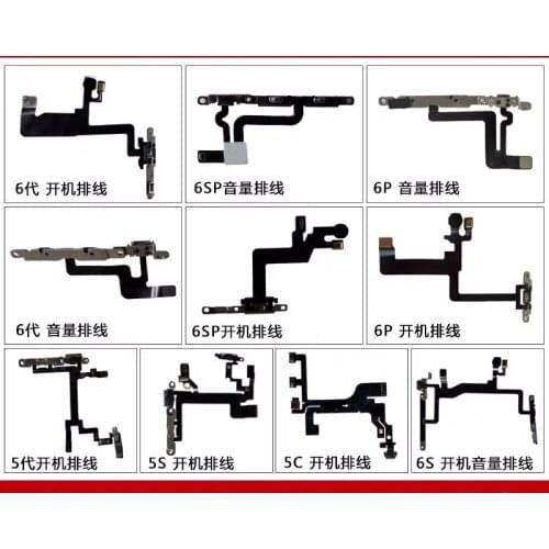 6 6P 6Splus 5C 5S Power Volume Flex Cable Sensor Home Button Menu Earpiece Speaker Ring Silent Switch Motherboard Replacement