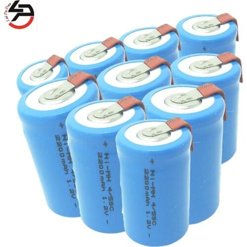 10pcs 4/5SC NI-MH 2200mah Rechargeable batteries accumulator power bank screwdriver electric drill battery