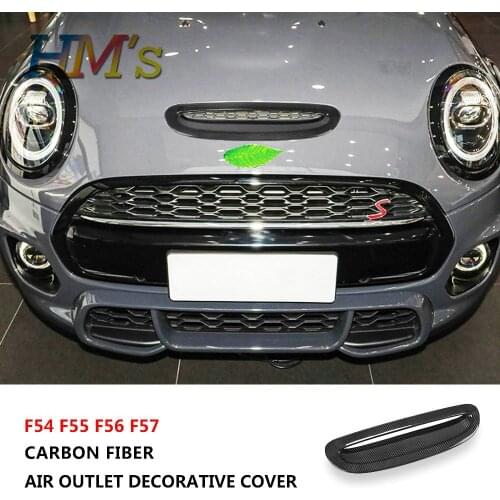 For Mini Cooper S JCW F54 F55 F56 F57 Clubman Car Accessories Real Carbon Fiber Bug Shields Engine Hood Air Outlet Frame Cover