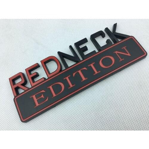 Black REDNECK EDITION Emblem Auto Trunk Fender Badge Decal Stickers Car Accessories
