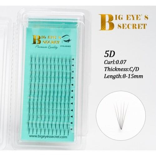 Big eyes secret 5D Russia Volume Premade Fans Tape on middle lashes Individual Eyelash Extension Mink lash Make Up Tools
