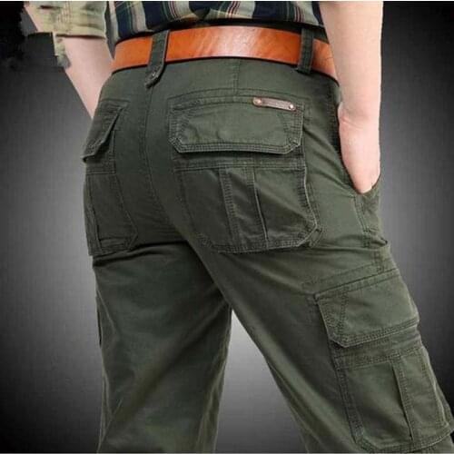 New Plus Size 30-42 Man Long Pants Tooling Straight Cotton Loose CARGO PANTS Men Trousers Overalls