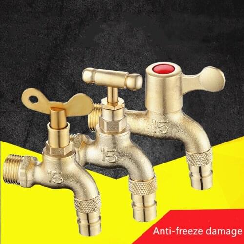 Quick Open Bibcock Outdoor Garden Faucet Wall Mount Solid Brass Washing Machine Vintage Antifreeze Single Cold Tap,JO21033