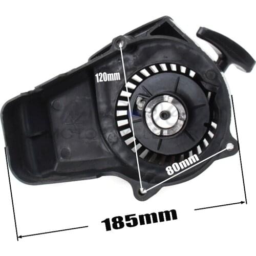 Black Alloy Minimoto Pull Starter Recoil For 2 Stroke 47cc49cc Engine Pocket Bike Dirt Kids ATV Quad Crosser 4 Wheeler Mini Moto