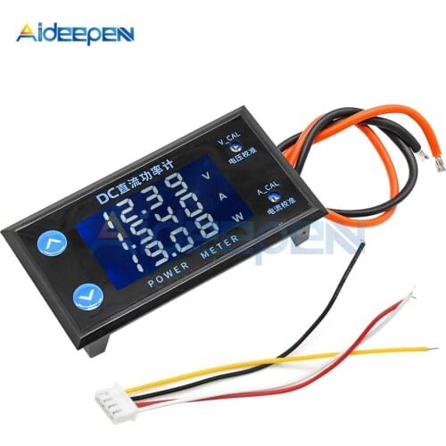 DC 0-200V 10A LCD Display Digital Voltmeter Ammeter Wattmeter Voltage Current Power Meter Volt Detector Tester 12V 24V 36V 2000W