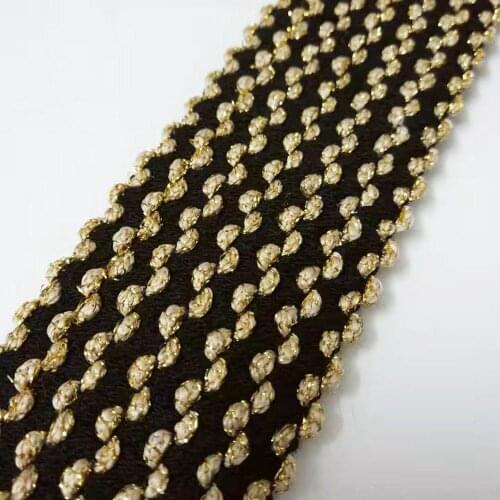 Black gold Microelastic Webbing 6cm wide Sewing lace Webbing 1 yards Saudi Arabia haberdashery Elastic soft waistband materials