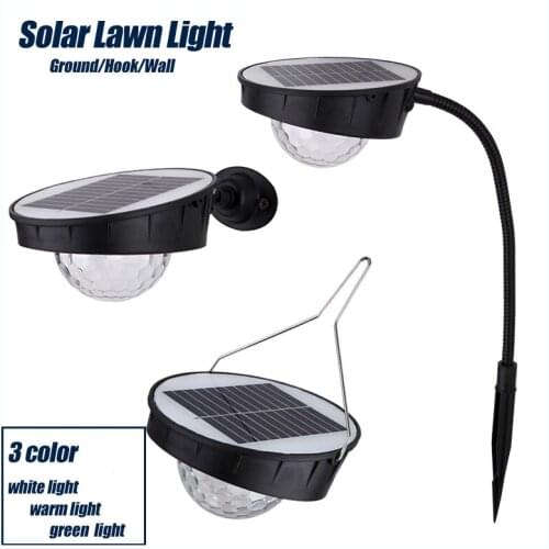Colorful Solar Light Garden Lawn Light Waterproof Outdoor Lamp Wall Hanging Hook For Home Yard Driveway Lawn Outdoor Lighting