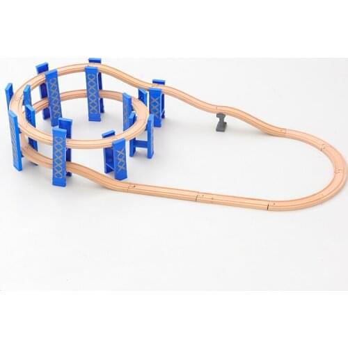 Beech Wooden Train Track Railway Bridge Tunnel Accessories Fit for Brio Wood Train Pieces Educational Toys for Children Gifts