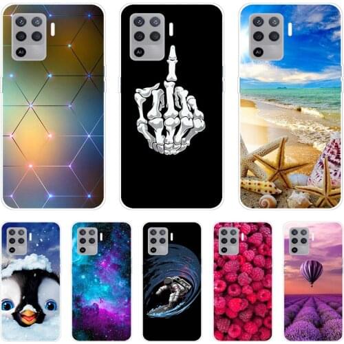 For Oppo Reno5 Lite 2021 Case Print Marble Soft Silicone TPU Back Cover for A94 4G F19 PRO Phone Cases 5Lite Bumper OPPO Reno 5F